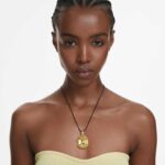 Lucent pendant Octagon shape, Yellow, 18K gold finish - Image 2
