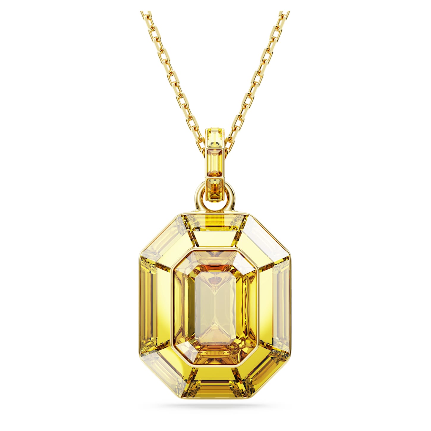 Lucent pendant Octagon shape, Yellow, 18K gold finish