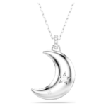Luna pendant Moon, White, Rhodium plated - Image 6