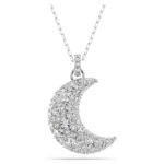 Luna pendant Moon, White, Rhodium plated - Image 8