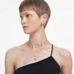 Luna pendant Moon, White, Rhodium plated - Image 7