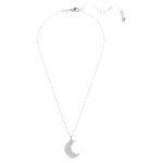 Luna pendant Moon, White, Rhodium plated - Image 3