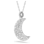 Luna pendant Moon, White, Rhodium plated - Image 4