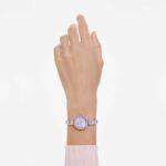 Matrix bangle watch Swiss Made, Crystal bracelet, Purple, Champagne gold-tone finish - Image 2
