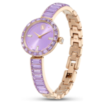 Matrix bangle watch Swiss Made, Crystal bracelet, Purple, Champagne gold-tone finish - Image 3