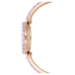 Matrix bangle watch Swiss Made, Crystal bracelet, Purple, Champagne gold-tone finish - Image 6