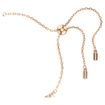Matrix bracelet Crystal pearl, Round cuts, White, 18K rose gold finish - Image 4