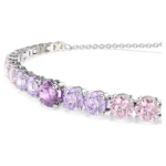 Matrix bracelet Gradient of round cuts, Multicoloured, Rhodium plated - Image 5