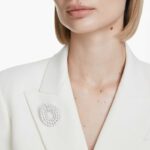 Matrix brooch Round cut, White, Rhodium plated - Image 2