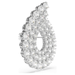 Matrix brooch Round cut, White, Rhodium plated - Image 4