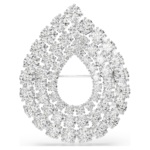 Matrix brooch Round cut, White, Rhodium plated - Image 6