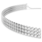 Matrix choker Round cut, White, Rhodium plated - Image 3
