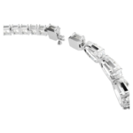 Matrix necklace Mixed cuts, White, Rhodium plated - Image 4