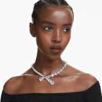 Matrix necklace Mixed cuts, White, Rhodium plated - Image 2