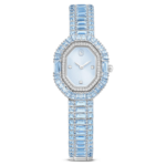 Matrix octagon watch Baguette cut, Metal bracelet, Blue, Stainless steel