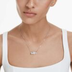 Matrix pendant Baguette cut, Knot, White, Rhodium plated - Image 2