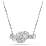 Matrix pendant Baguette cut, Knot, White, Rhodium plated - Image 7