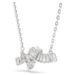 Matrix pendant Baguette cut, Knot, White, Rhodium plated - Image 4