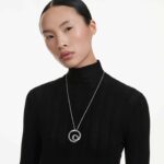 Matrix pendant Baguette cut, White, Rhodium plated - Image 2