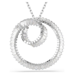 Matrix pendant Baguette cut, White, Rhodium plated