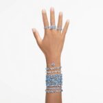 Matrix ring Round cut, Blue, Rhodium plated - Image 6