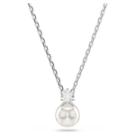 Matrix set Crystal pearl, Round cut, White, Rhodium plated - Image 6