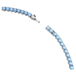 Matrix Tennis necklace Round cut, Blue, Ruthenium plated - Image 4