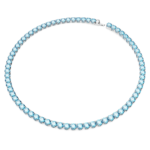 Matrix Tennis necklace Round cut, Medium, Blue, Rhodium plated - Image 3