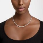 Matrix Tennis set Round cut, White, Rhodium plated - Image 2