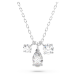 Mesmera pendant Mixed cuts, Cluster, White, Rhodium plated