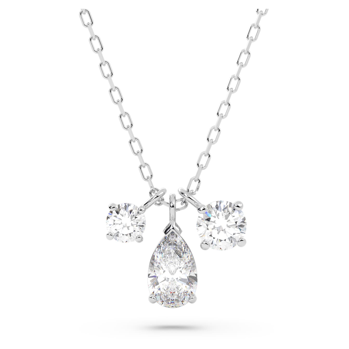 Mesmera pendant Mixed cuts, Cluster, White, Rhodium plated