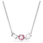 Mesmera pendant Mixed cuts, Pink, Rhodium plated
