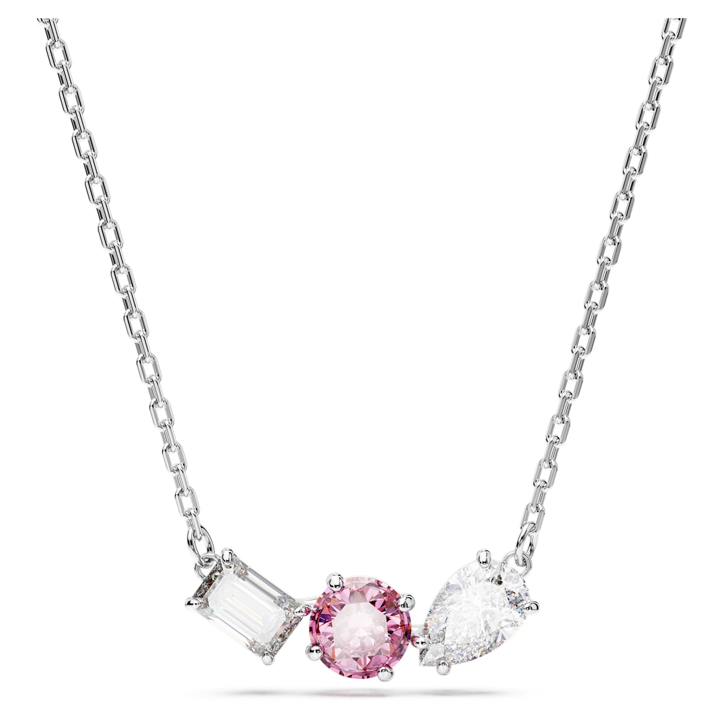 Mesmera pendant Mixed cuts, Pink, Rhodium plated