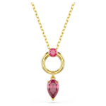 Mesmera pendant Mixed cuts, Red, 18K gold finish
