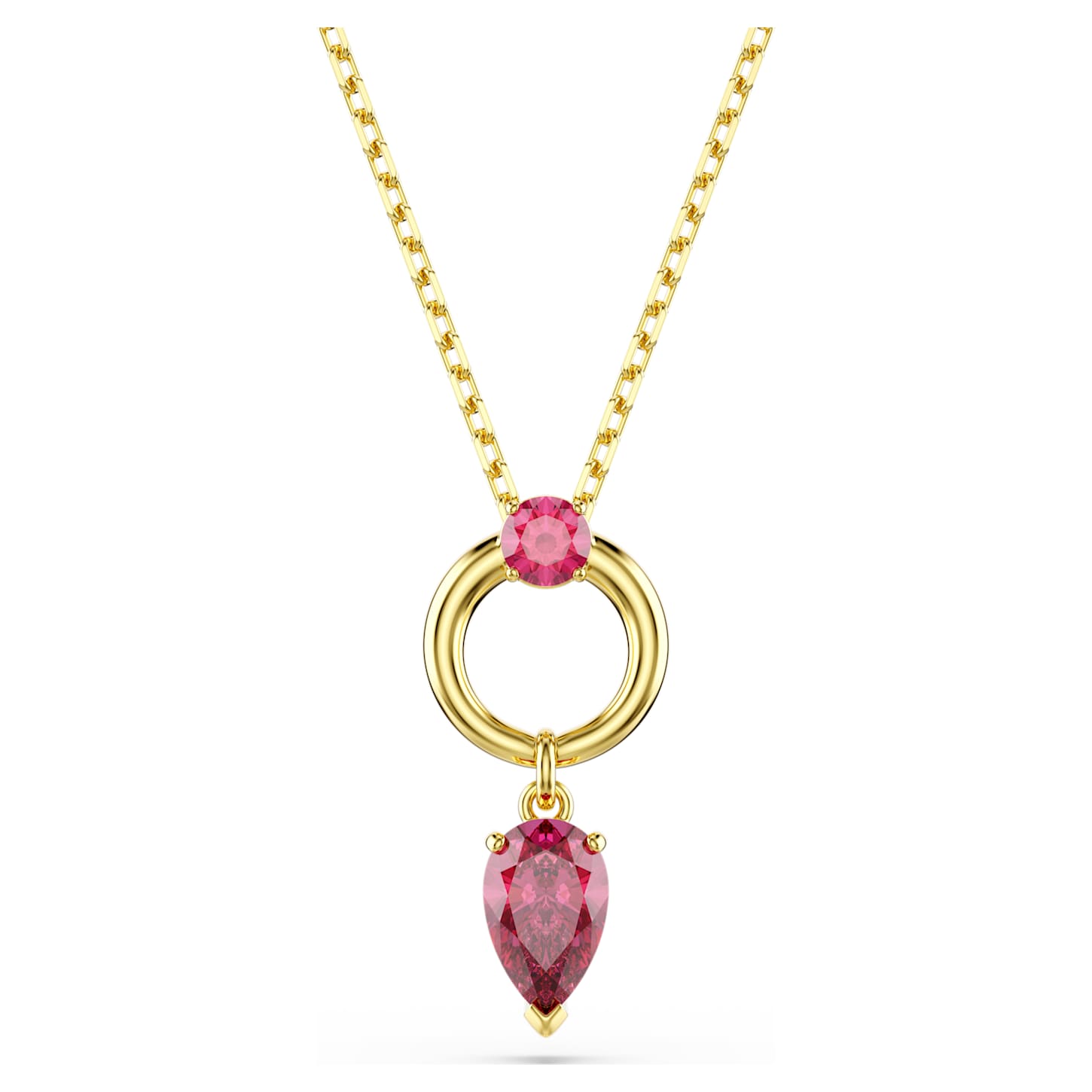 Mesmera pendant Mixed cuts, Red, 18K gold finish