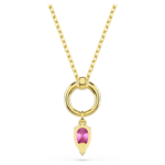 Mesmera pendant Mixed cuts, Red, 18K gold finish - Image 6