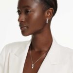 Mesmera set Pear cut, Round cut, White, Rhodium plated - Image 2