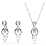 Mesmera set Pear cut, Round cut, White, Rhodium plated - Image 5