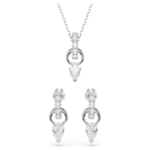 Mesmera set Pear cut, Round cut, White, Rhodium plated - Image 8