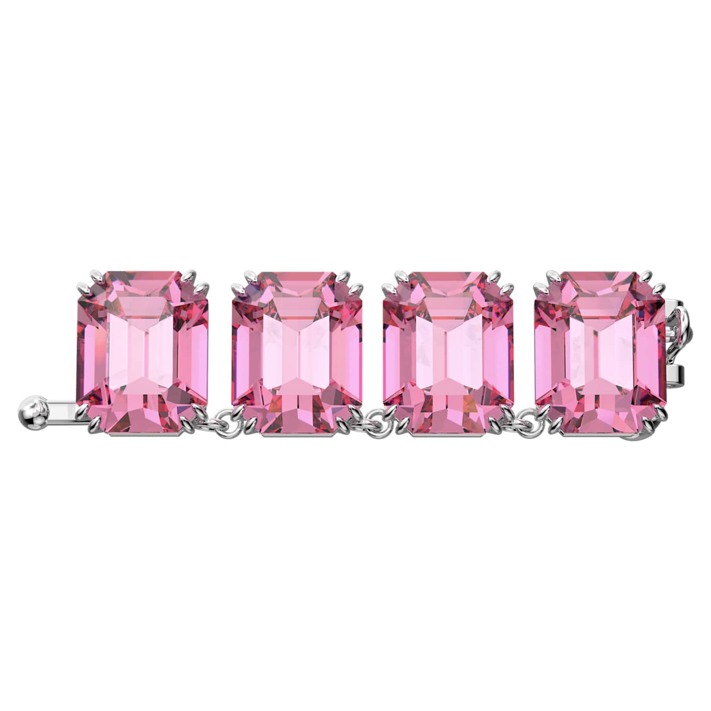 Millenia extender Octagon cut, Pink, Rhodium plated