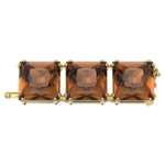 Millenia extender Square cut, Brown, 18K gold finish