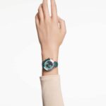 Octea chrono watch Swiss Made, Leather strap, Green, Rose gold-tone finish - Image 2