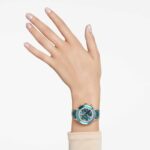 Octea chrono watch Swiss Made, Leather strap, Green, Rose gold-tone finish - Image 6