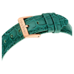 Octea chrono watch Swiss Made, Leather strap, Green, Rose gold-tone finish - Image 5