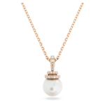 Originally pendant Crystal pearl, White, 18K rose gold finish - Image 5