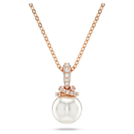 Originally pendant Crystal pearl, White, 18K rose gold finish - Image 6