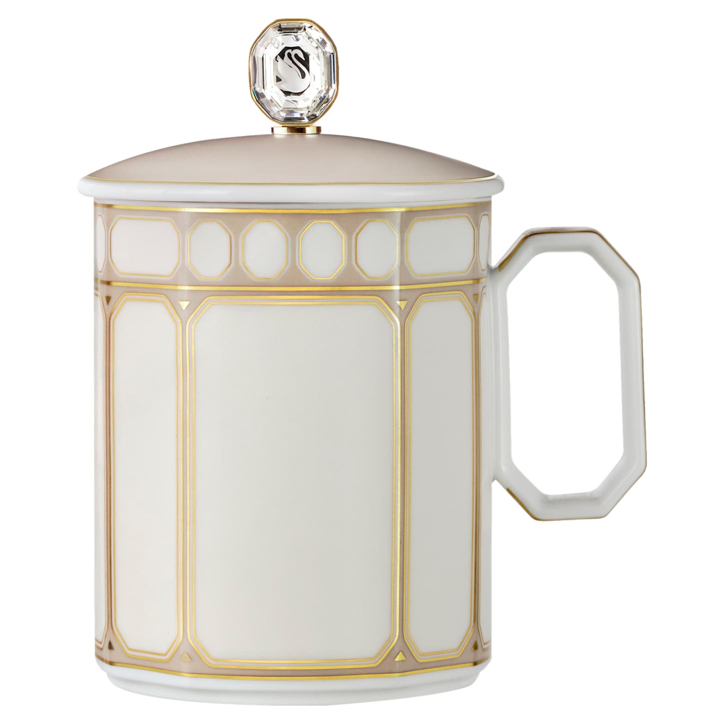Signum mug with lid Porcelain, Beige
