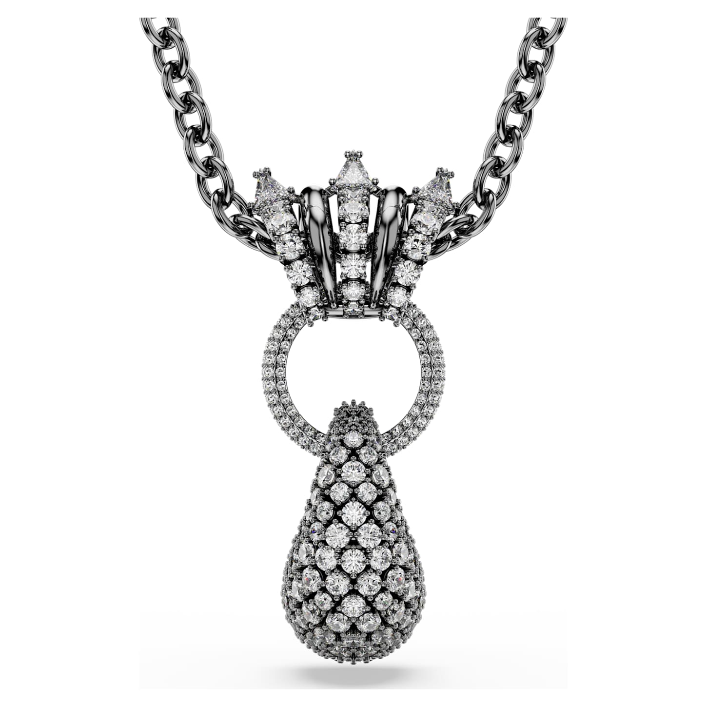 Sublima pendant Mixed cuts, White, Ruthenium plated