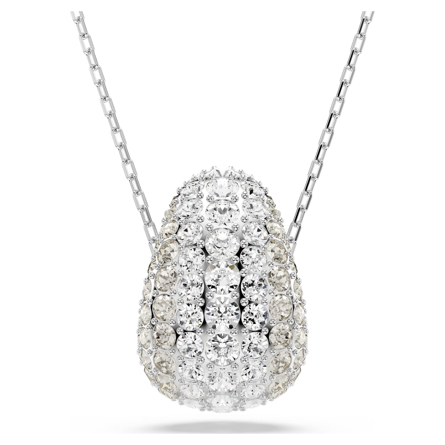 Sublima pendant Round cut, White, Rhodium plated