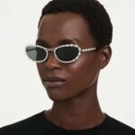 Sunglasses Oval shape, 2 in 1 clip-on, SK7044, Silver Tone - Image 2